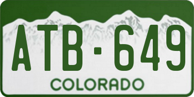 CO license plate ATB649