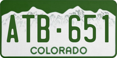 CO license plate ATB651