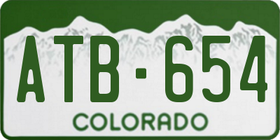 CO license plate ATB654