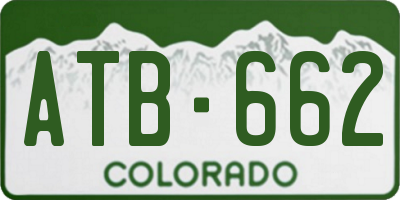 CO license plate ATB662