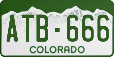 CO license plate ATB666