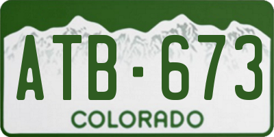 CO license plate ATB673