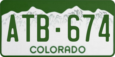 CO license plate ATB674