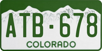 CO license plate ATB678