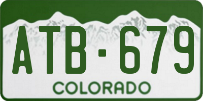 CO license plate ATB679