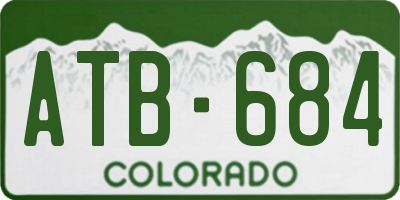 CO license plate ATB684