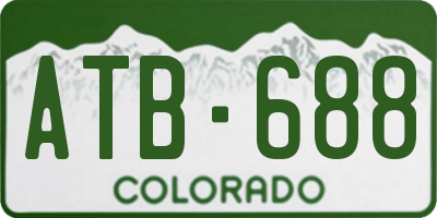 CO license plate ATB688