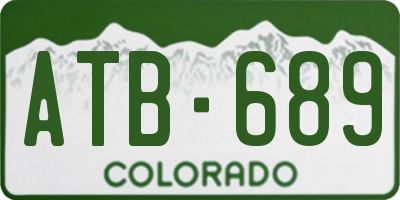 CO license plate ATB689