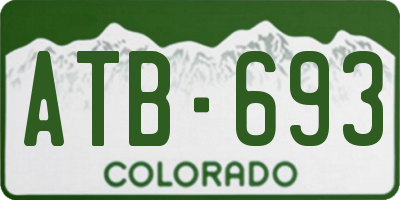 CO license plate ATB693