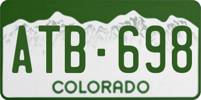 CO license plate ATB698