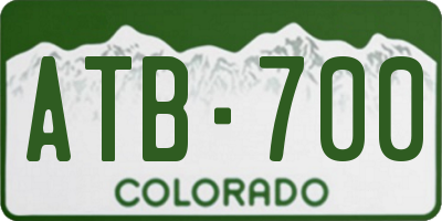 CO license plate ATB700