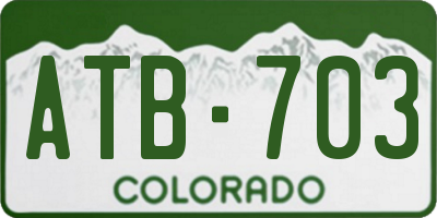 CO license plate ATB703