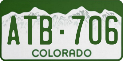 CO license plate ATB706
