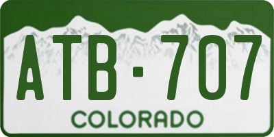 CO license plate ATB707