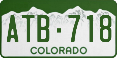 CO license plate ATB718