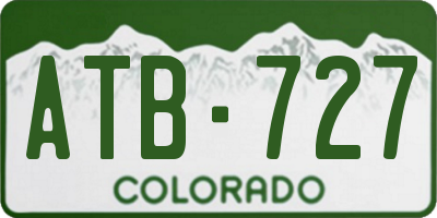 CO license plate ATB727
