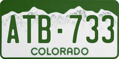 CO license plate ATB733