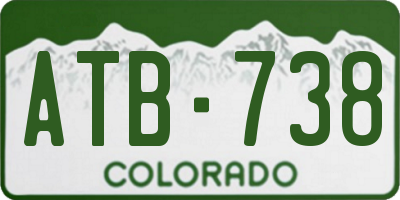 CO license plate ATB738