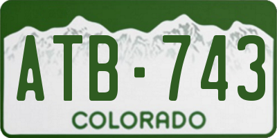 CO license plate ATB743