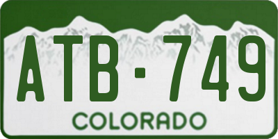 CO license plate ATB749