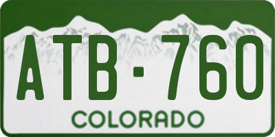 CO license plate ATB760