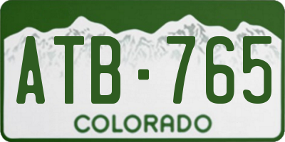 CO license plate ATB765