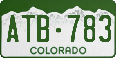CO license plate ATB783