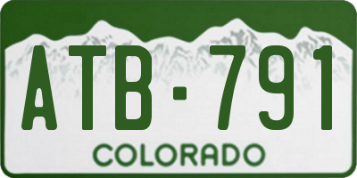 CO license plate ATB791