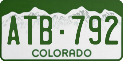 CO license plate ATB792
