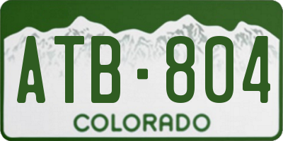 CO license plate ATB804