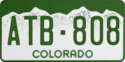 CO license plate ATB808