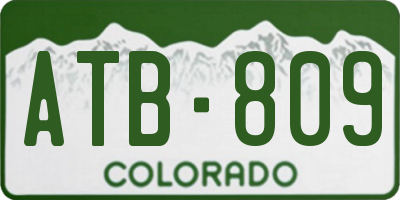 CO license plate ATB809