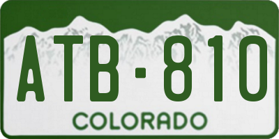CO license plate ATB810