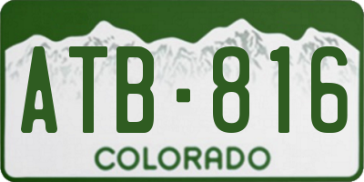 CO license plate ATB816
