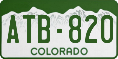 CO license plate ATB820
