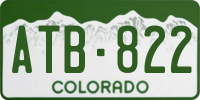 CO license plate ATB822