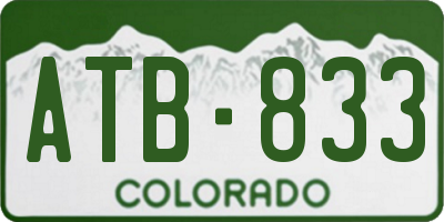 CO license plate ATB833