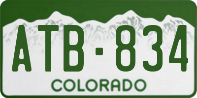 CO license plate ATB834