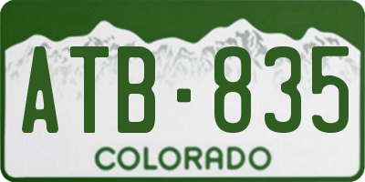 CO license plate ATB835