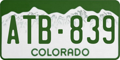 CO license plate ATB839