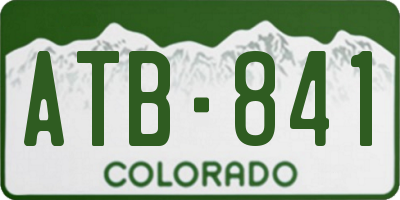 CO license plate ATB841