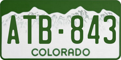 CO license plate ATB843