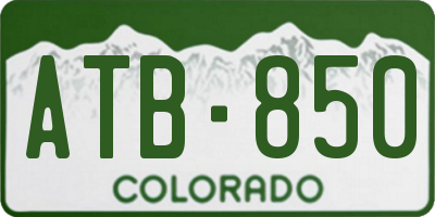 CO license plate ATB850