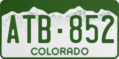 CO license plate ATB852