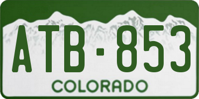 CO license plate ATB853