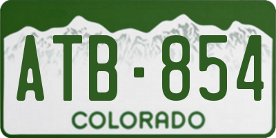 CO license plate ATB854