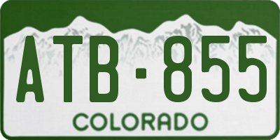 CO license plate ATB855
