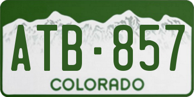 CO license plate ATB857