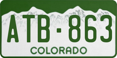 CO license plate ATB863