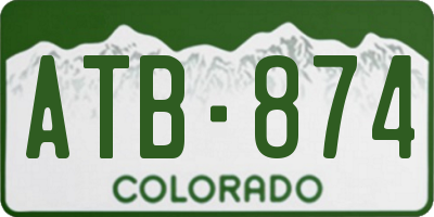 CO license plate ATB874